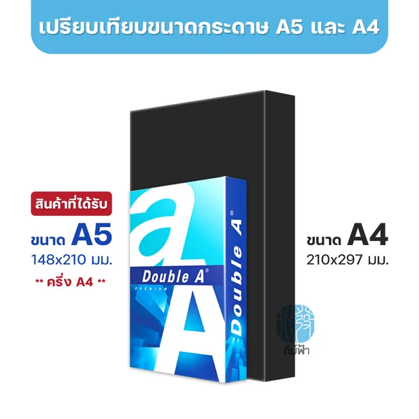 [A5] กระดาษถ่ายเอกสาร Double A ขนาด A5 (ครึ่งของ A4) หนา 80 แกรม 500 แผ่น/รีม (1รีม) image 4